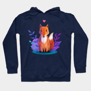 Cute Fox Love Illustration Hoodie